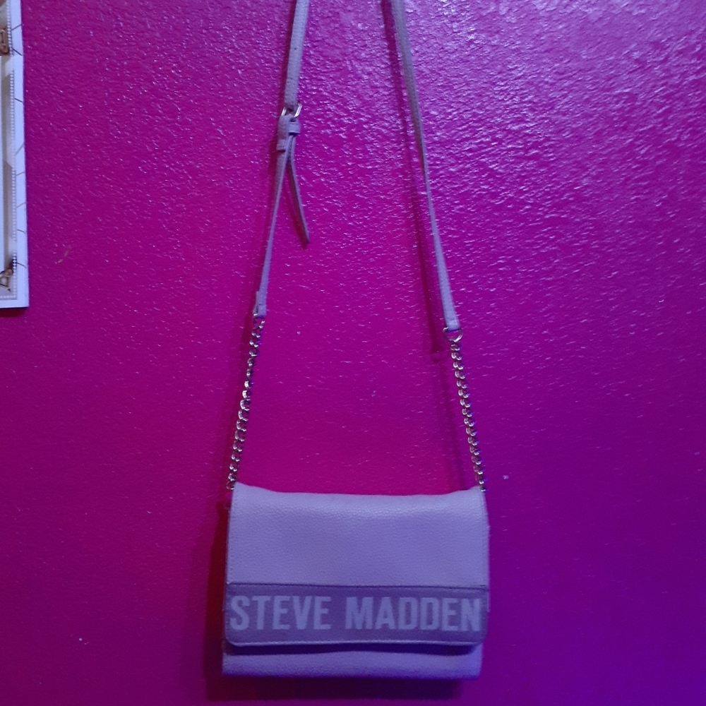 Baby pink leather Steve Madden crossbody purse